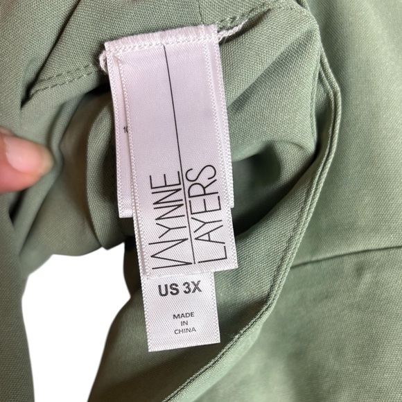 Wynne Layers 3X Elegant Green Women's Top Blouse Wrap Style QVC NWOT - Picture 6 of 8